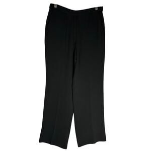 MM Lafleur Black Trouser Slacks Relaxed Straight Leg Sz 6 Adjustable Hem Career